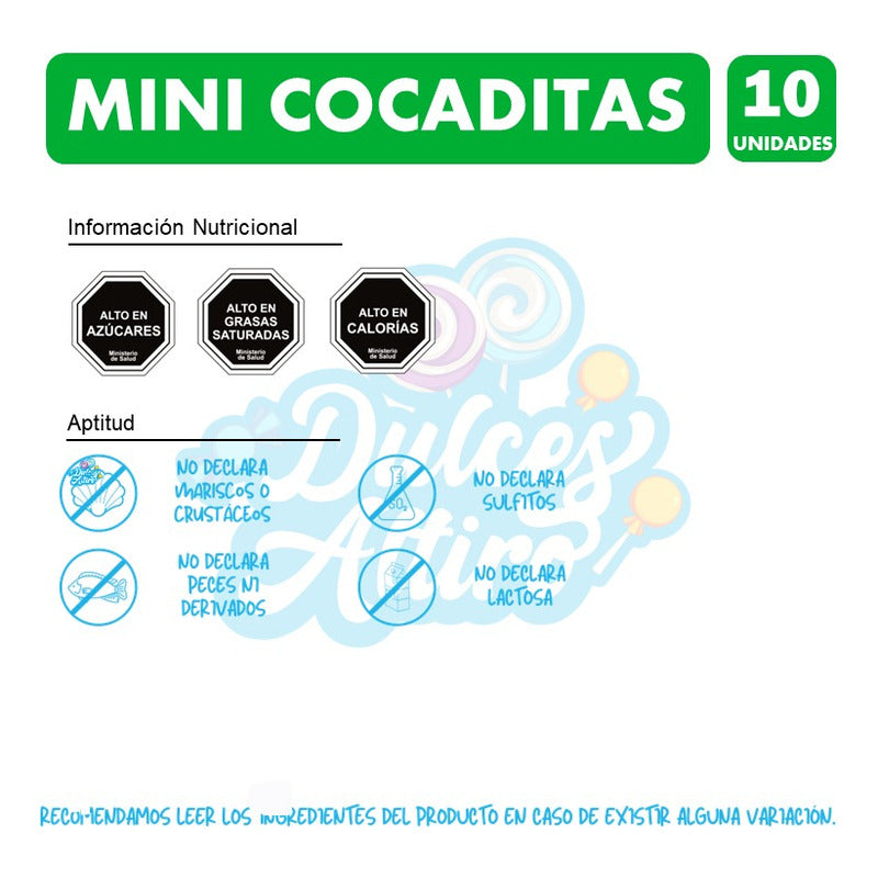 Mini Cocaditas Costa- Galletas Para Colación (pack Con 10u)