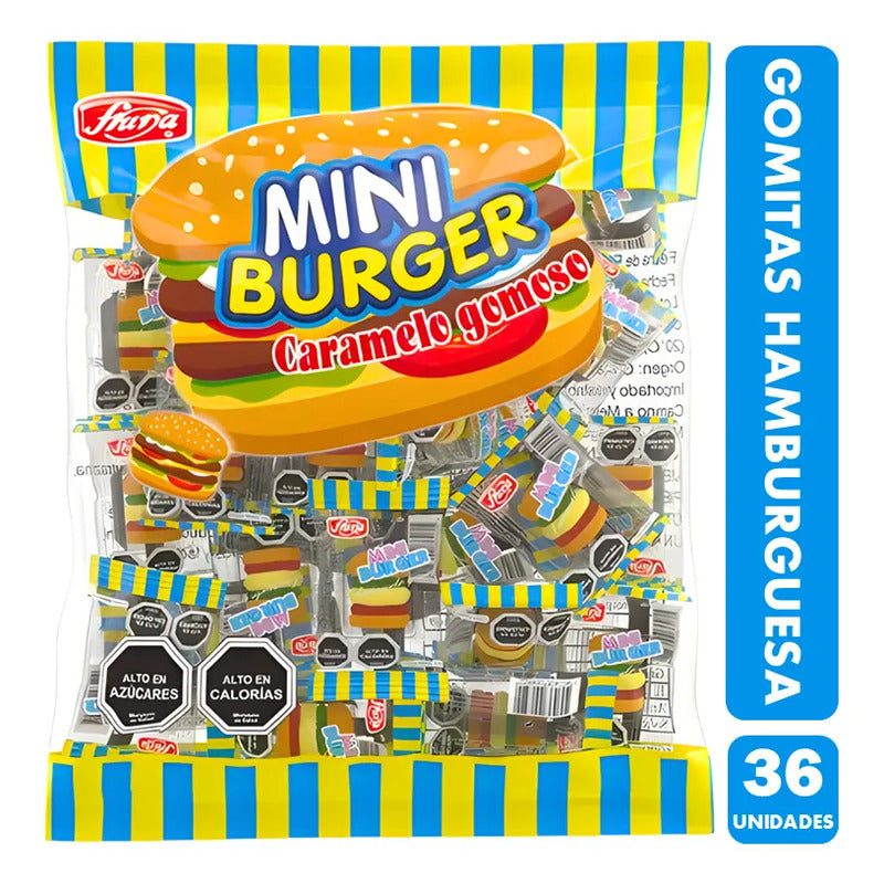 Mini Hamburguesas Dulces Fruna Gomitas Forma De Hamburguesa