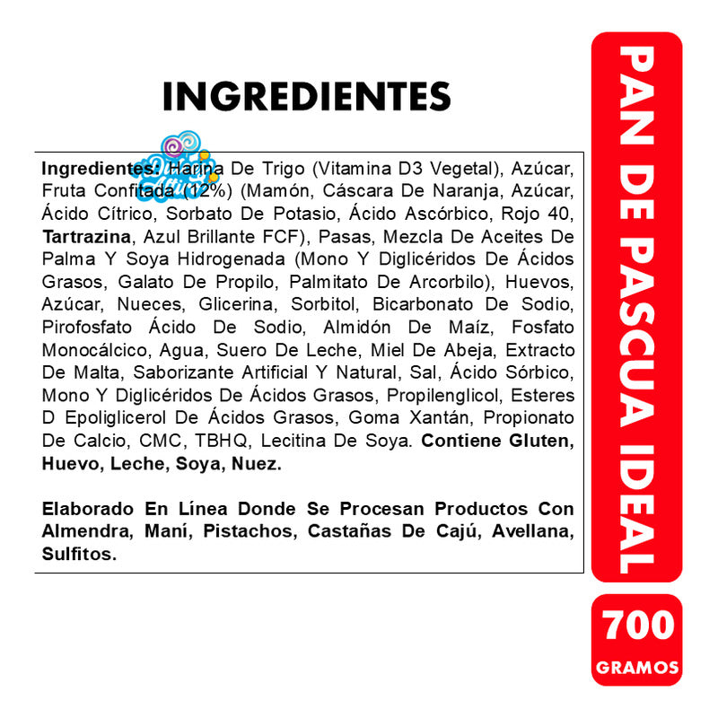 Pan De Pascua Ideal Con Frutas Confitadas (contiene 700 Gr)