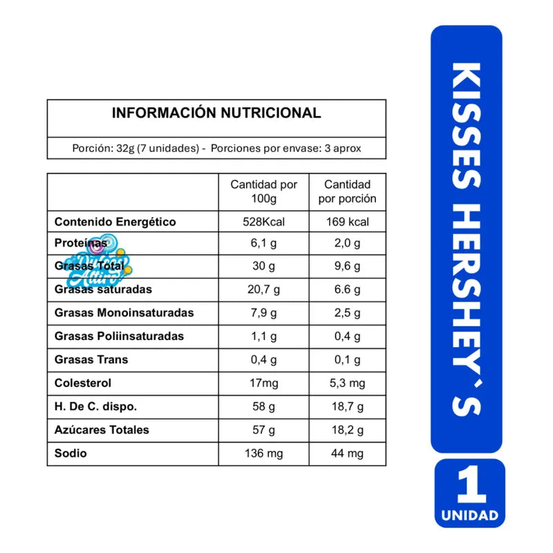 Chocolates Kisses Hershey`s Tipo Trufa Formato 102g