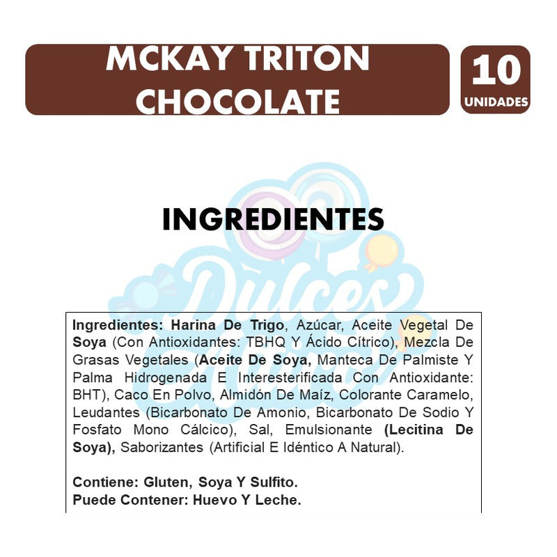 Mini Tritón De Chocolate-galleta Para Colación(pack Con 10u)