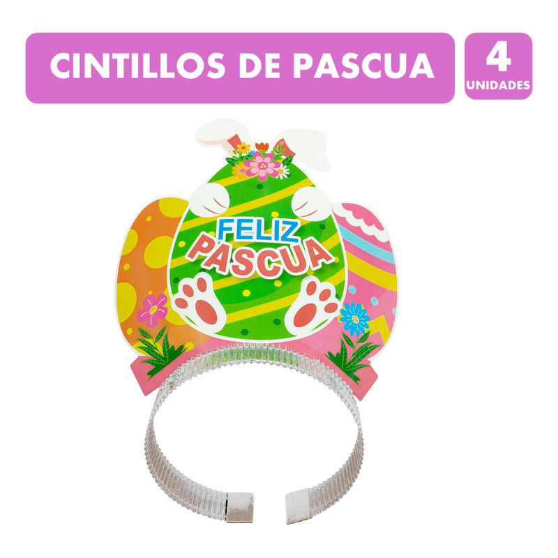 Cintillos Feliz Pascua -  Pack Contiene 4 Unidades