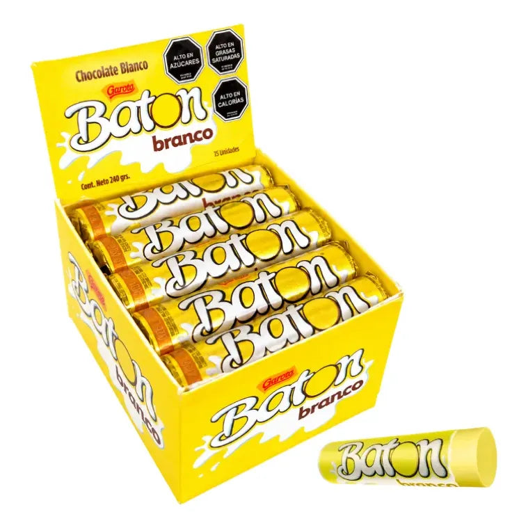 Batón Chocolate Blanco De Garoto (caja Con 15 Unidades)