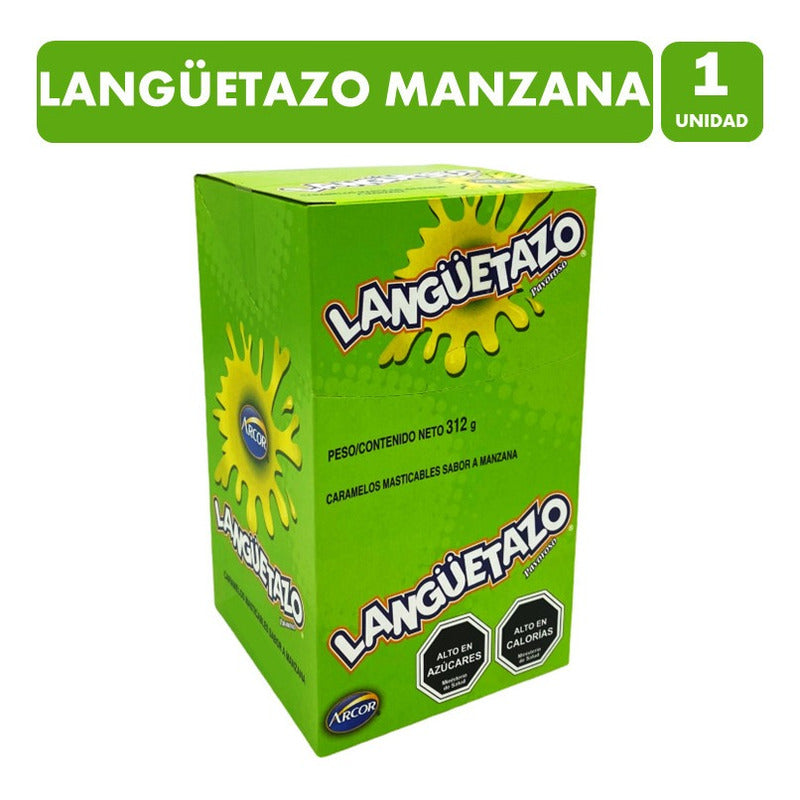 Langüetazo Manzana - Caramelos Masticables (caja Con 24 Un)