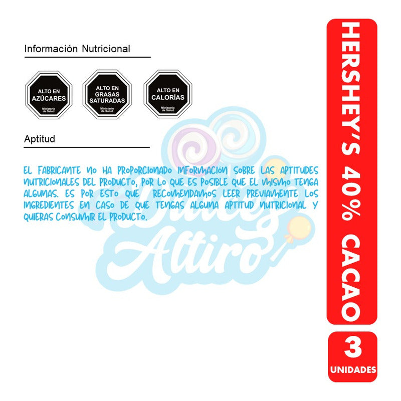 Tableta Hershey's 40% Cacao - Medio Amargo (pack De 3 Uni)