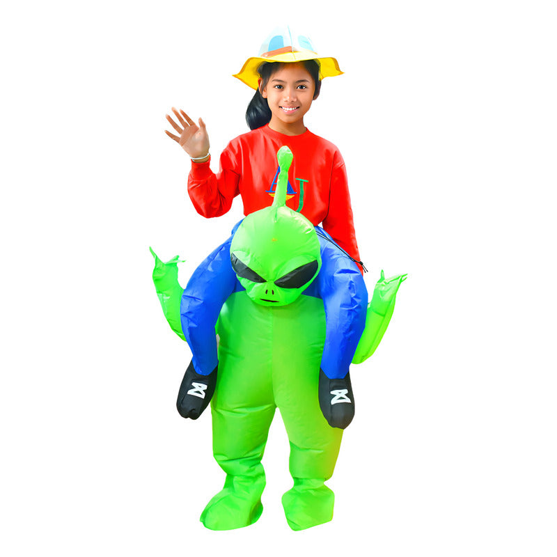 Disfraz Marciano Inflable Infantil Divertido Alien 120-150cm Verde 120-150