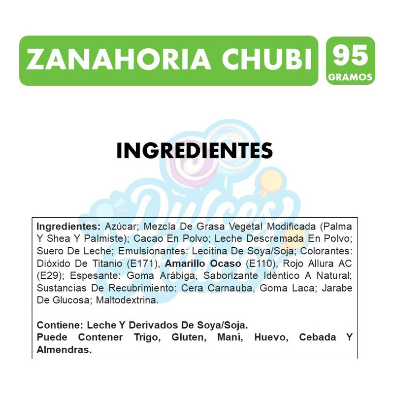 Chubi Especial Pascua - Bolsa En Forma De Zanahoria (95 Gr)