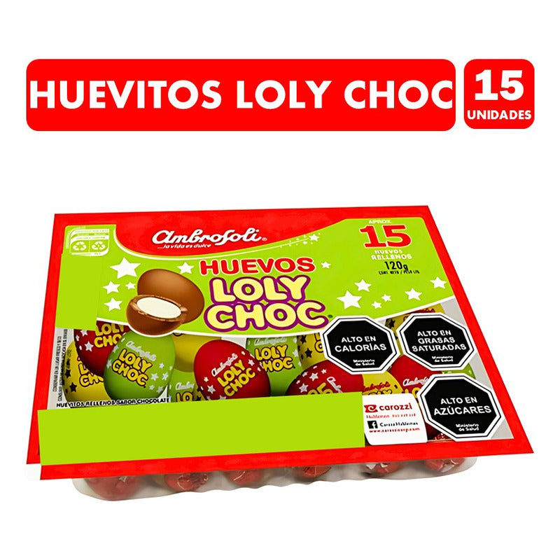 Huevitos De Pascua Rellenos Loly Choc (bandeja 15 Unidades)