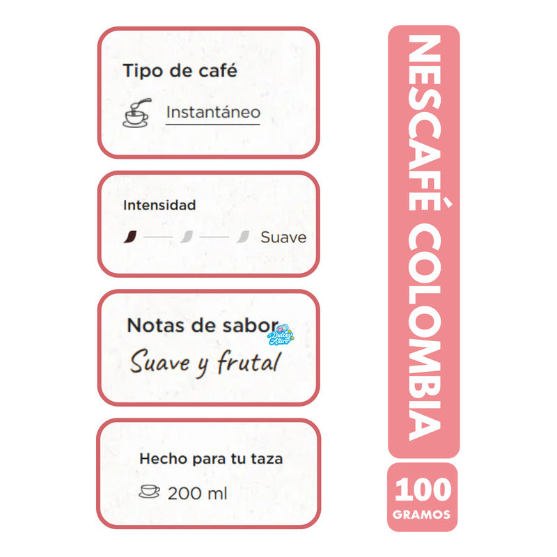 Nescafé Colombia Con Notas De Sabor Frutal Y Delicado (100g)