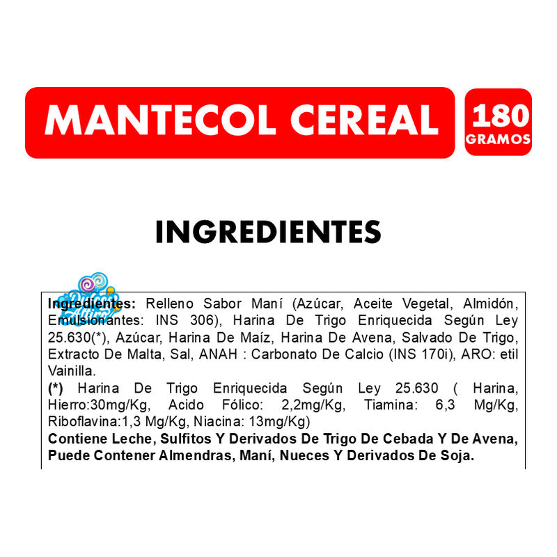 Mantecol Cereal Almohaditas Rellenas Sabor Maní - Bolsa 180g