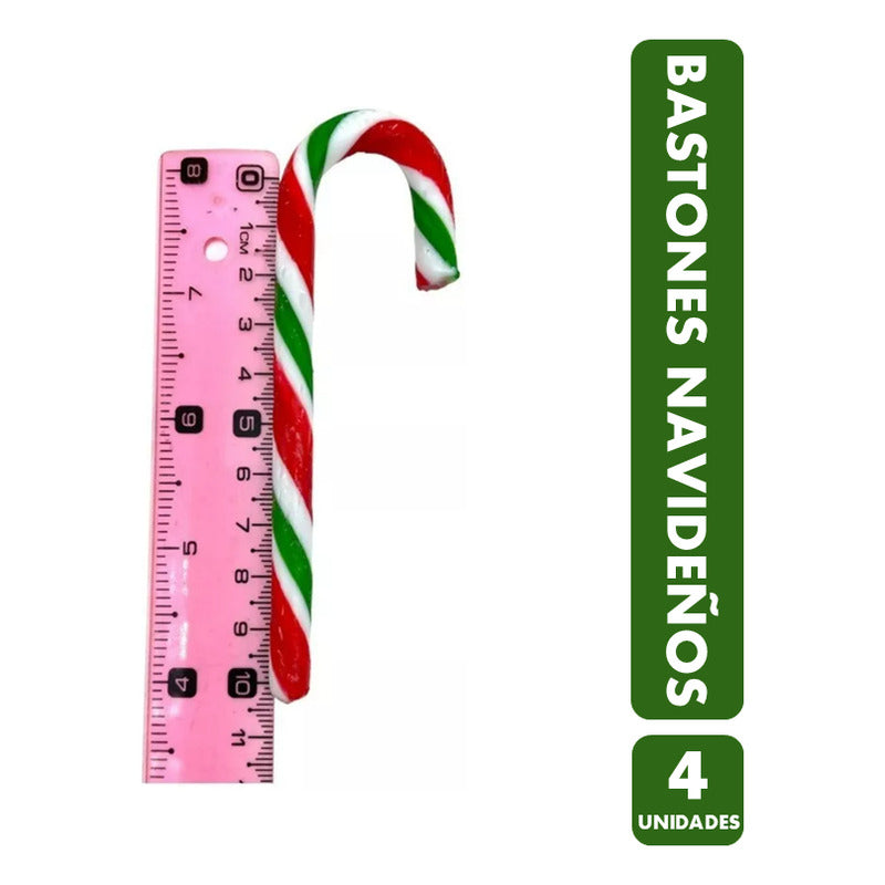Bastones De Caramelo Para Navidad (pack De 4 Unidades)