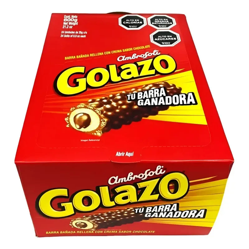 Golazo Barra Bañada Sabor Chocolate De Ambrosoli (24 Unid)