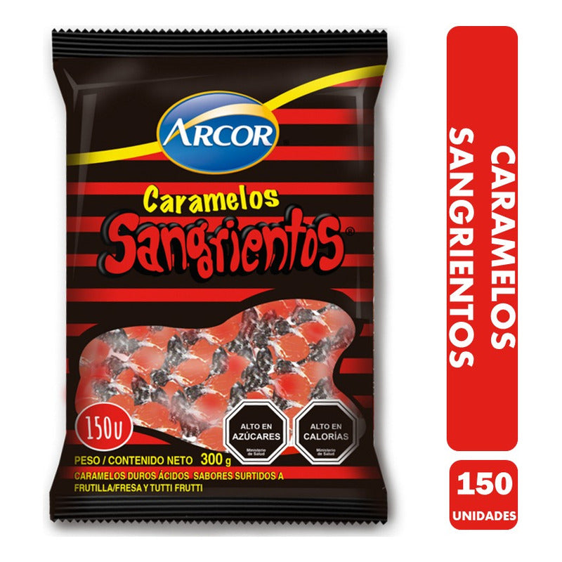 Dulces Halloween - Caramelos Rojos Y Negros (bolsa Con 150u)