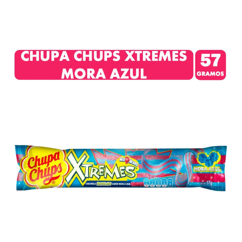 Gomitas Ácidas Xtremes Chupa Chups - Sabor Mora Azul (1u)