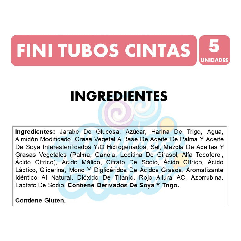 Cintas Frutilla Ácida De Fini - Gomitas (pack De 5 Unidades)