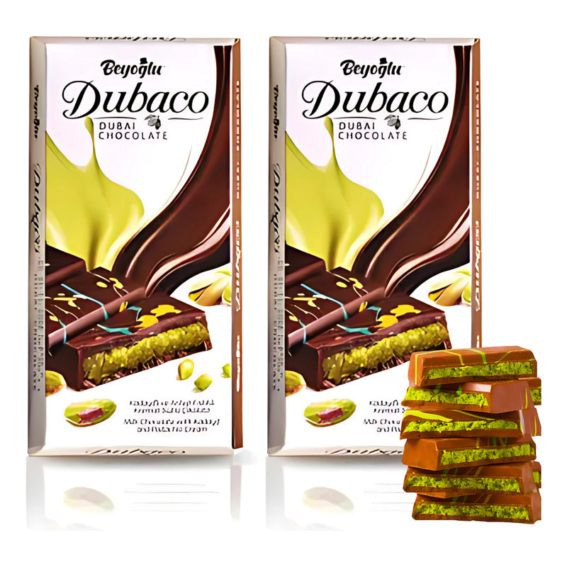 Barra De Chocolate Dubai De Pistacho En Pack (pack De 2 Un)