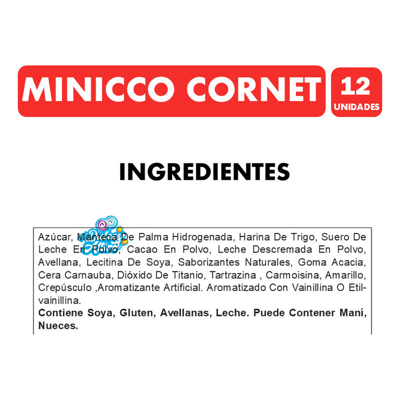 Minicco Relleno De Chocolate Y Crema Avellanas ( Caja 12 Un)