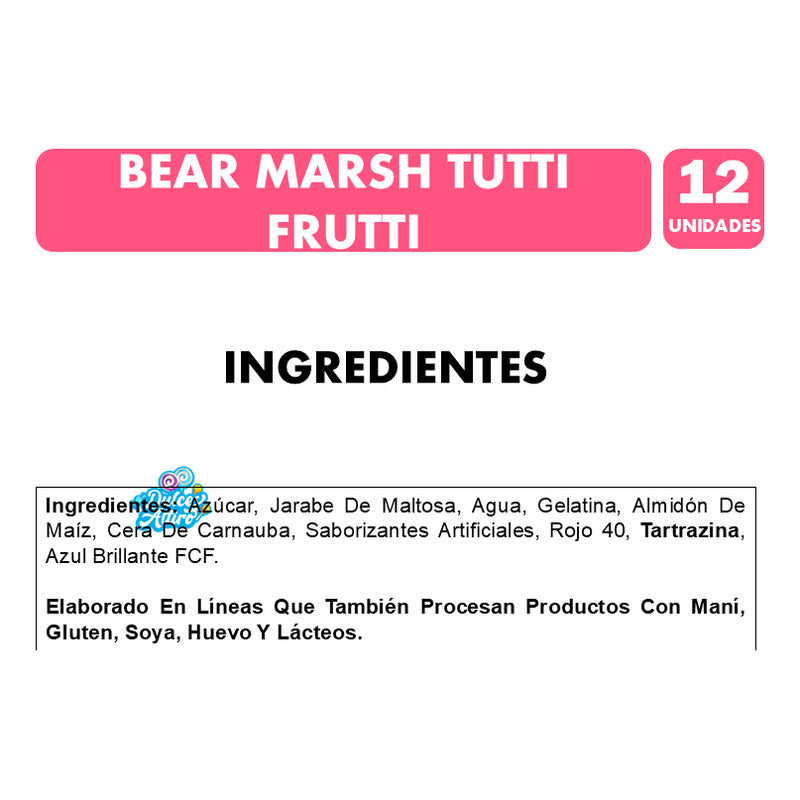 Marshmallows En Forma De Oso Sabor Tutti Frutti (12 Uni)