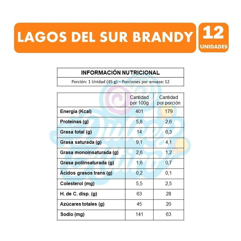 Alfajor Premium - Lagos Del Sur Brandy (pack De 12 Unidades)