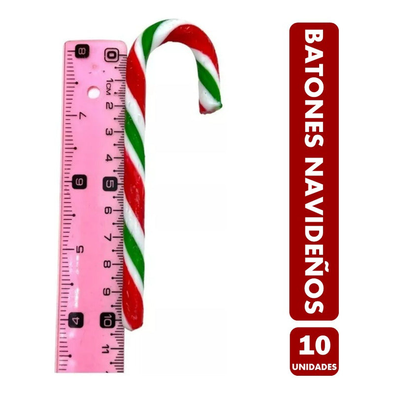 Dulces Navidad - Bastones Navideños De Caramelo (10 Un)