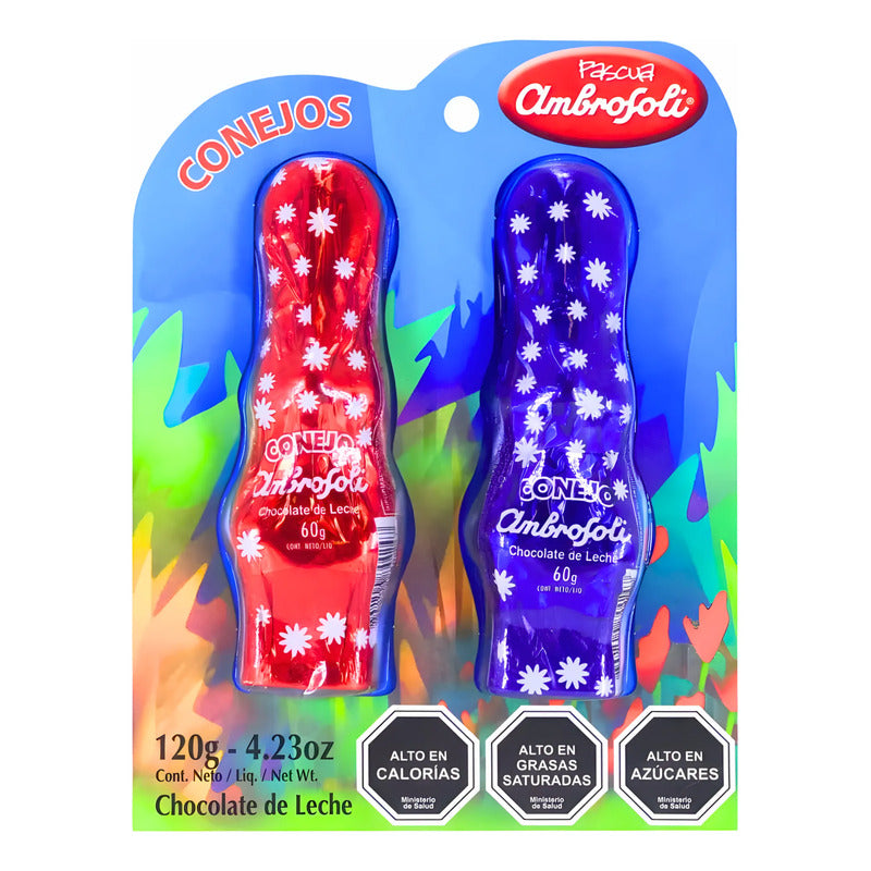 Conejos De Pascua Chocolate Ambrosoli - Pack De 2 Unidades
