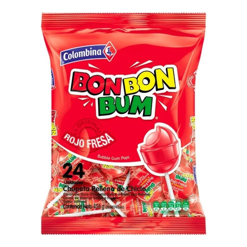 Bon Bon Bum Fresa Envase Rojo (bolsa Con 24 Coyak´s)
