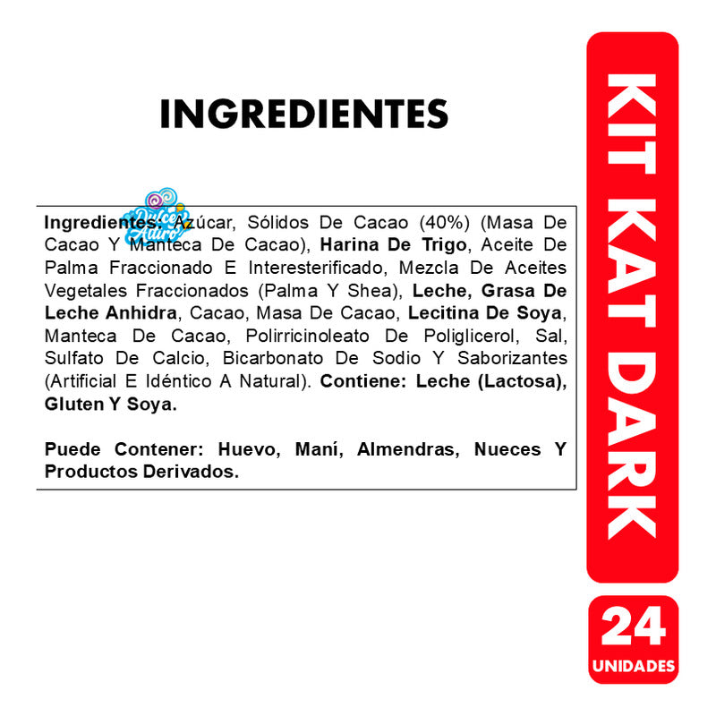 Kit Kat Dark Por Mayor Chocolate Semiamargo (caja Con 24 Un)