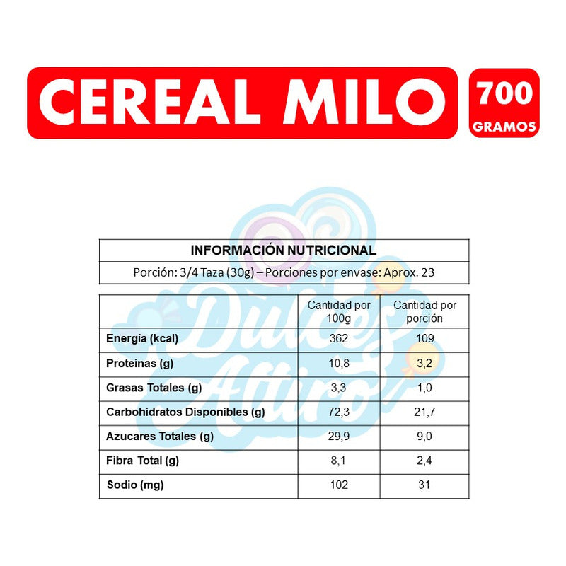 Milo Cereal Sabor A Chocolate-tamaño Familiar(caja Con 700g)