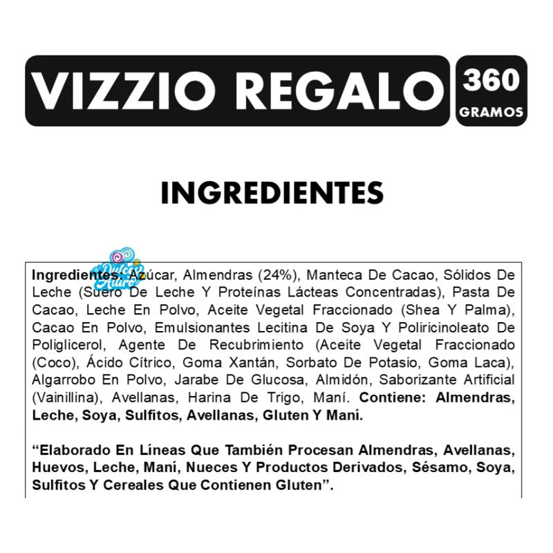 Vizzio Tamaño Gigante - Chocolate Con Almendras Para Regalo