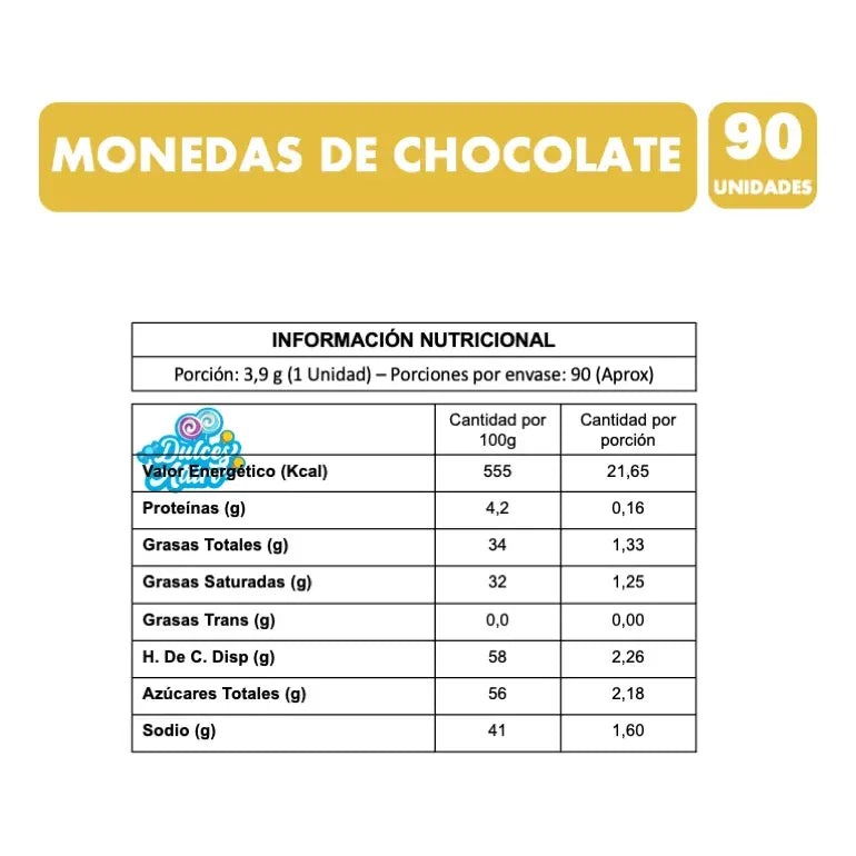 Monedas De Chocolate Pote 90 Unidades Para Cumpleaños Piñata