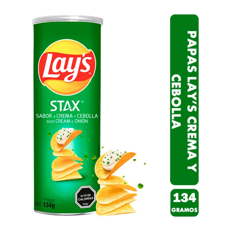 Papas Fritas Lays Stax - Sabor Crema Y Cebolla
