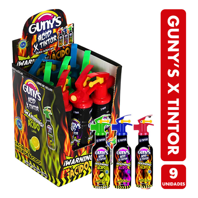 Dulces Ácidos Guny's X-tintor Sabores Surtidos (caja 9 Uni)