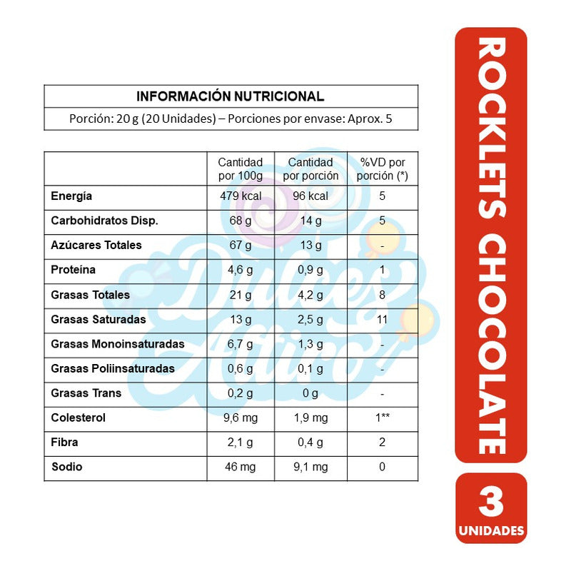 Rocklets En Bolsa - Chocolate Confitado Arcor (pack Con 3un)