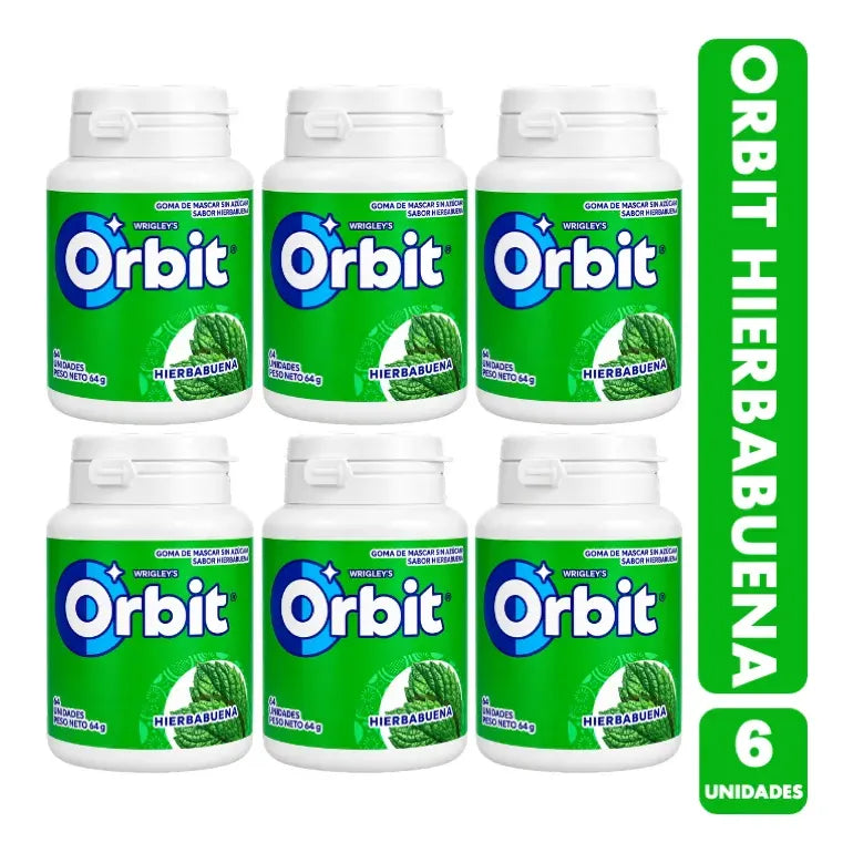 Chicle Orbit Hierbabuena Envase Verde (pack 6 Unidades)
