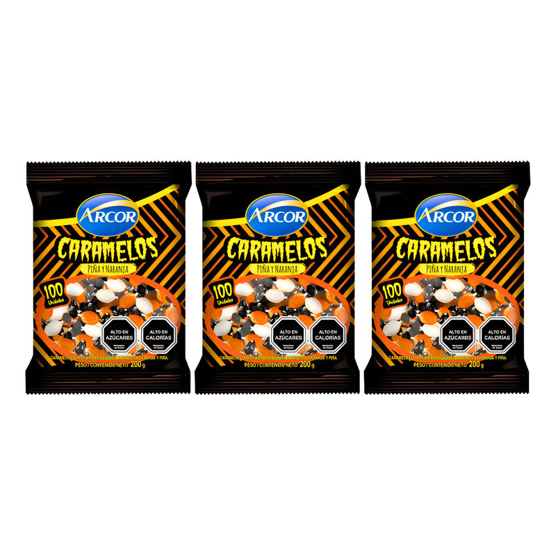 Dulces Para Halloween - Caramelos Piña Y Naranja (pack 3un)