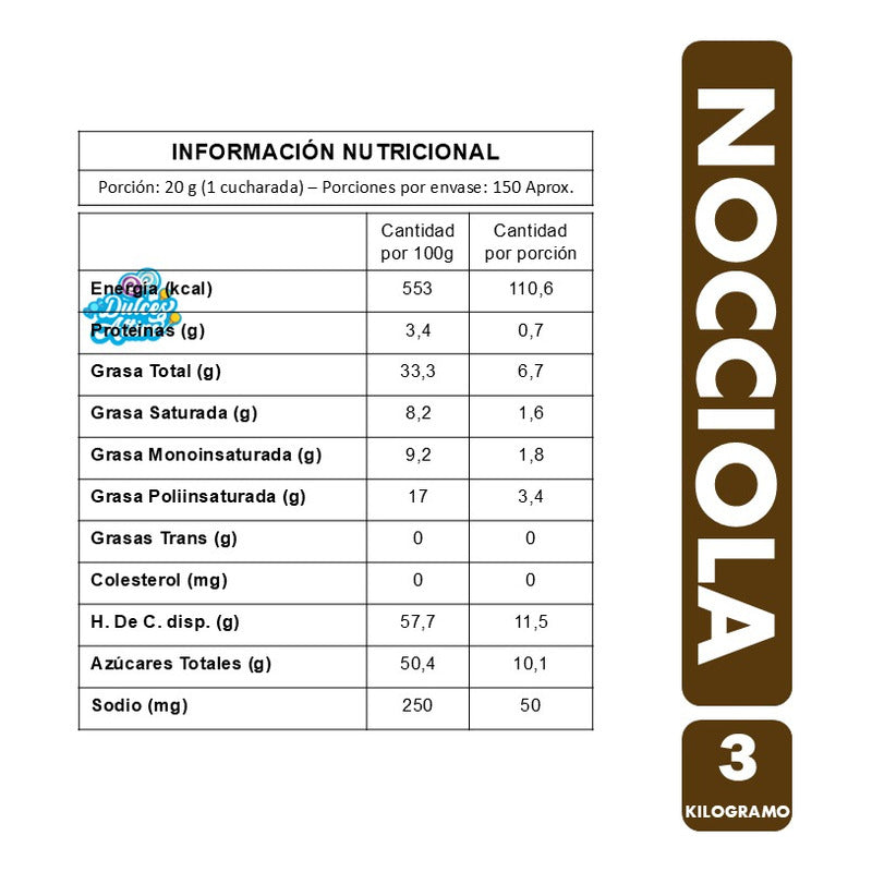 Nocciola - Crema De Avellanas En Pote (3 Kilogramos)