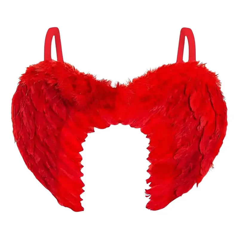 Alas De Ángel Con Plumas Rojas Para Halloween Mujer 60x45cm Rojo