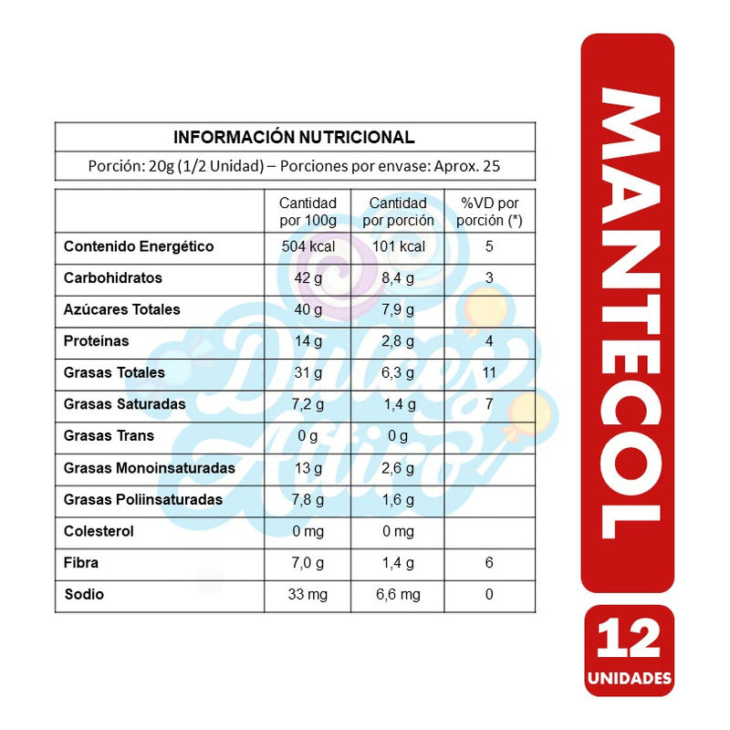 Barra Individual De Mantecol Libre De Gluten (caja Con 12un)