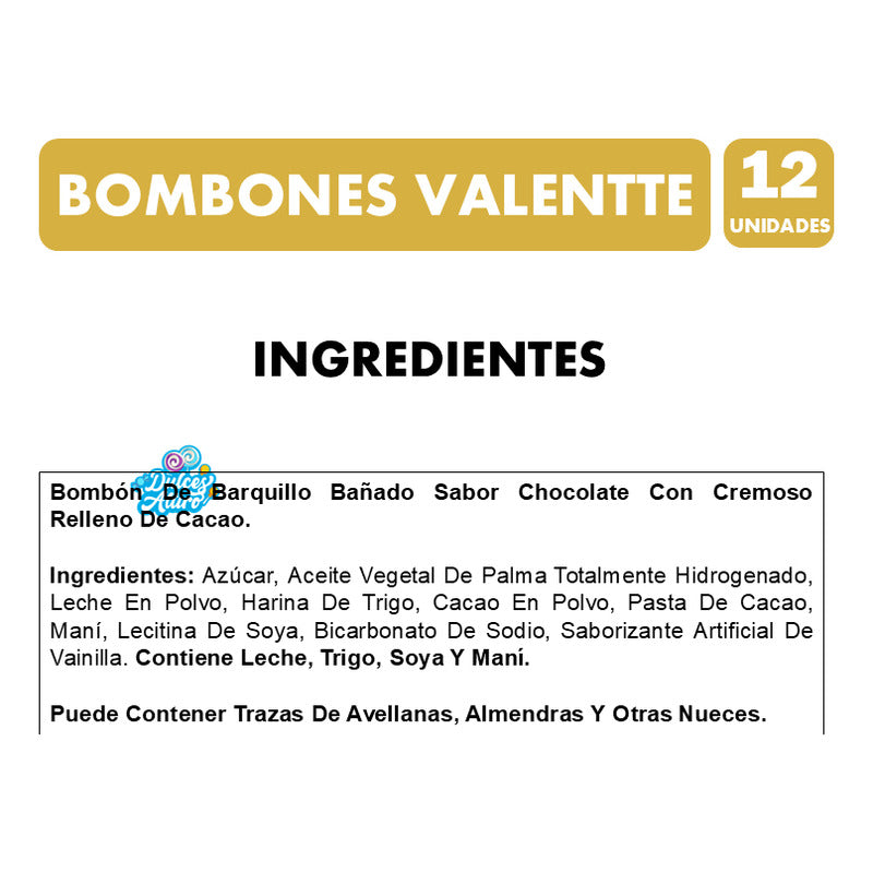 Bombones De Chocolate Y Cacao Valentte (caja Acrílica 12u)