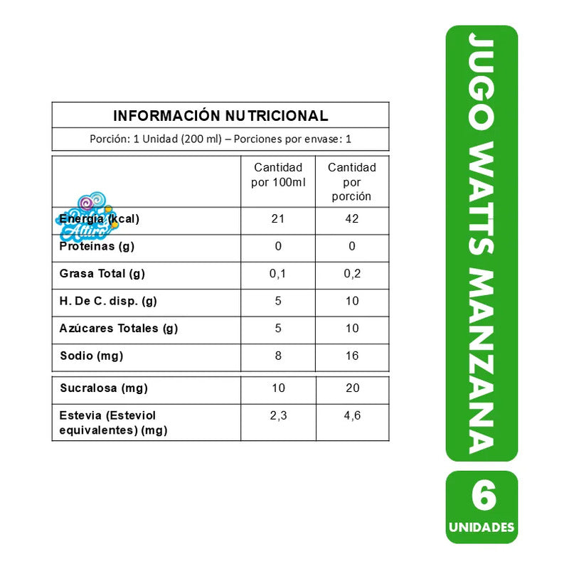 Jugo Sabor Manzana De Watts - Regreso A Clases (pack 6 Uni)