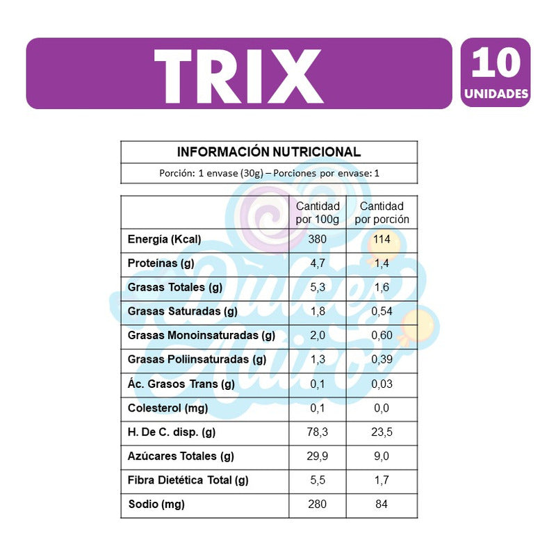 Cereal Trix De Nestle Sabores Frutales (pack Con 10unidades)