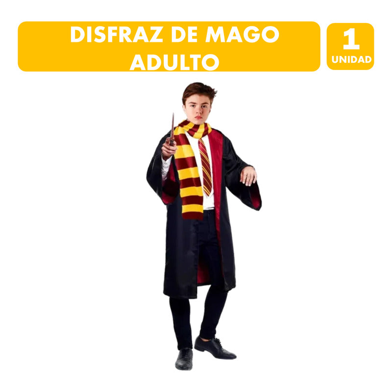 Traje De Mago Rojo Adulto Especial Fiesta De Disfraces S