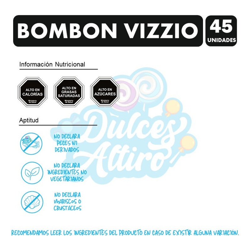 Vizzio En Bombones - Chocolates (caja Con 45 Unidades)