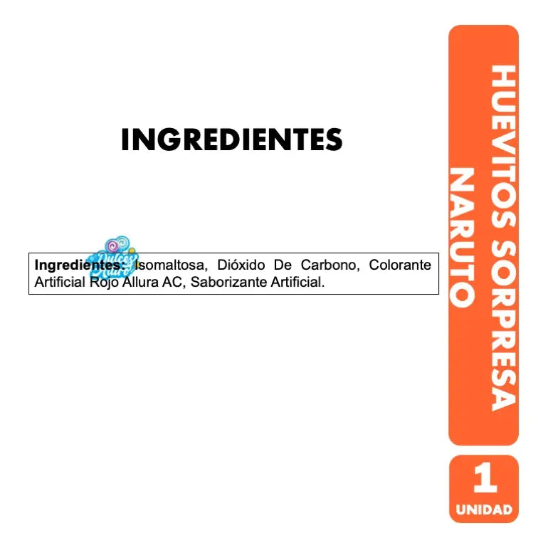 Huevitos Coleccionables Naruto Brickell Candy Sin Azúcar 1un