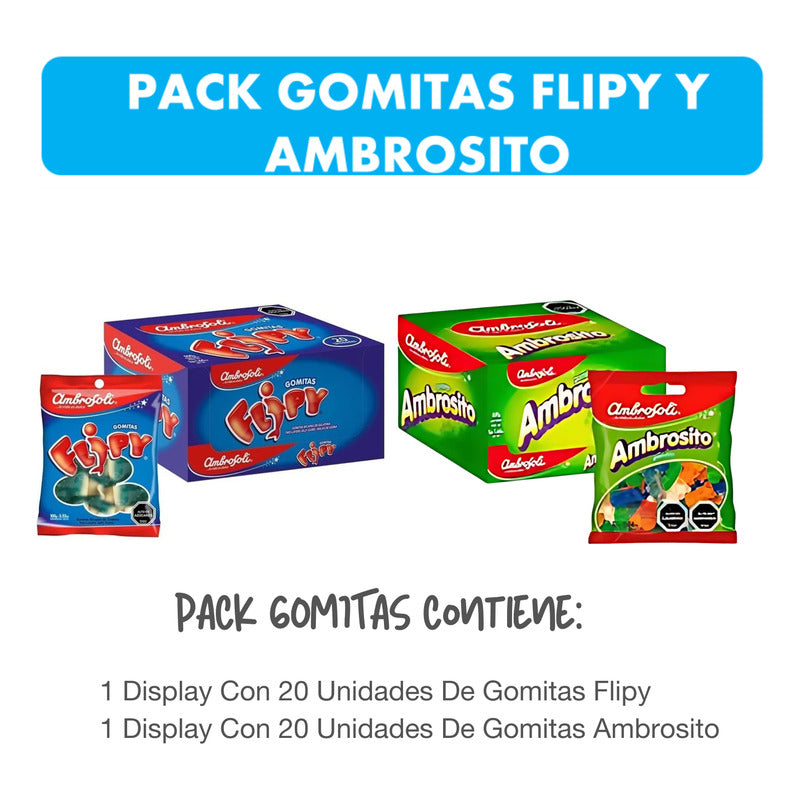 Pack Gomitas De Ambrosoli - Ambrosito Y Flipy (20un C/u)