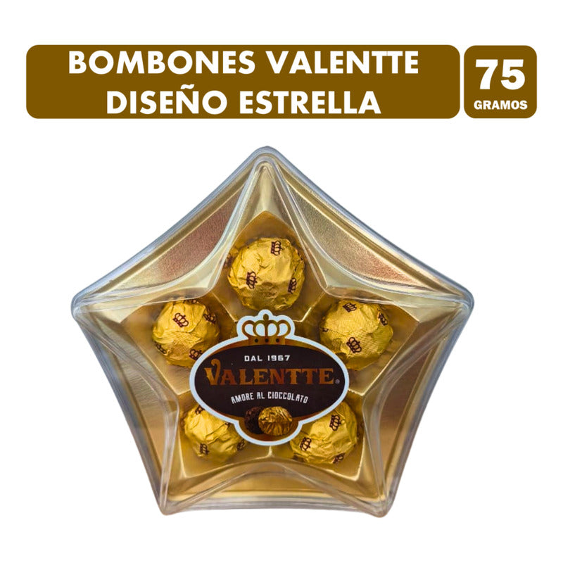Bombones Valentte Para Regalo - Caja Diseño Estrella Navidad