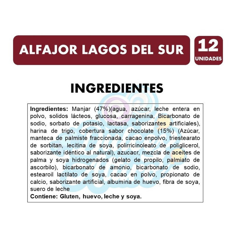 Alfajor Lagos Del Sur Sabor Clásico (pack Con 12 Unidades)
