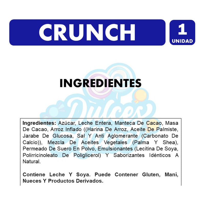 Chocolate Crunch De Nestlé, Chocolate De Leche (tableta 80g)