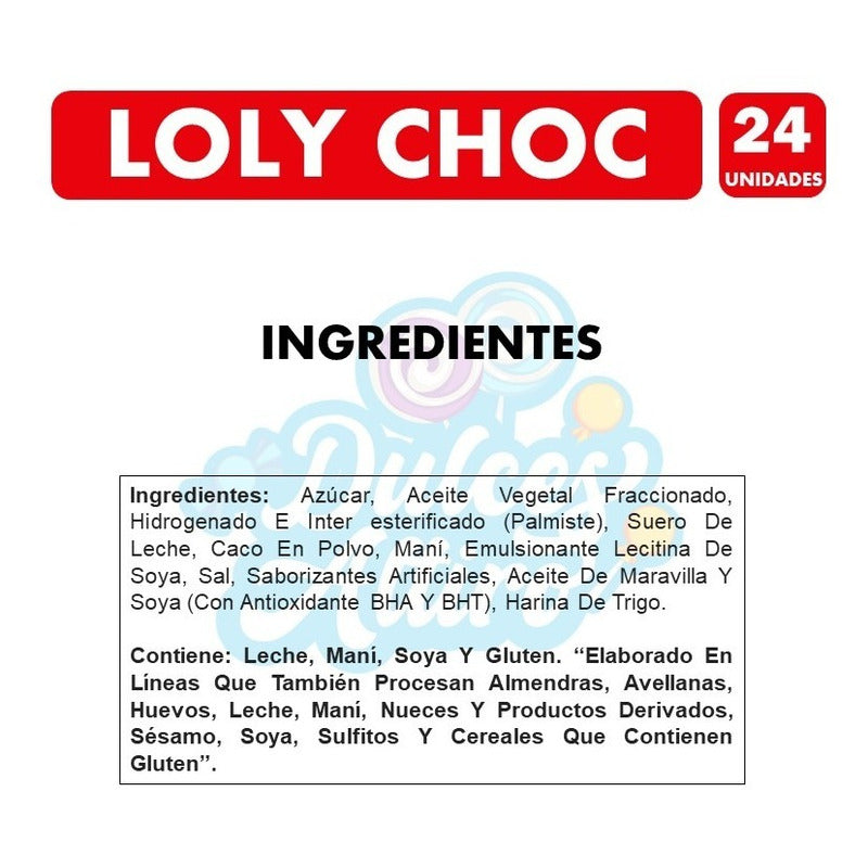 Chocolate Loly Choc (display Con 24 Paletas)