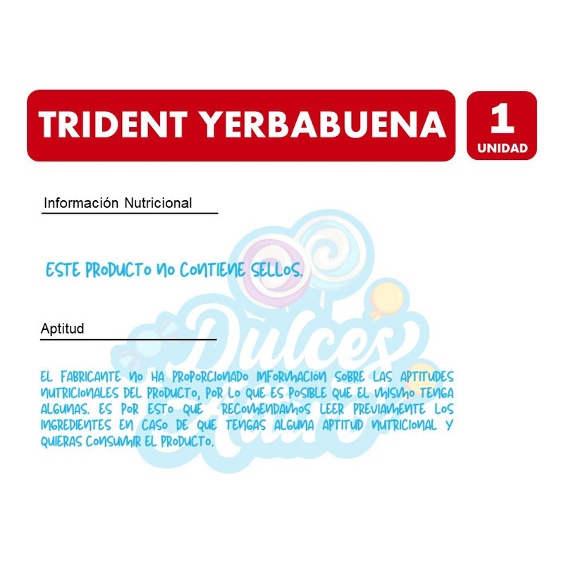 Trident Hierbabuena -  Frasco Verde (frasco Con 35 Unidades)